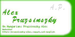 alex pruzsinszky business card